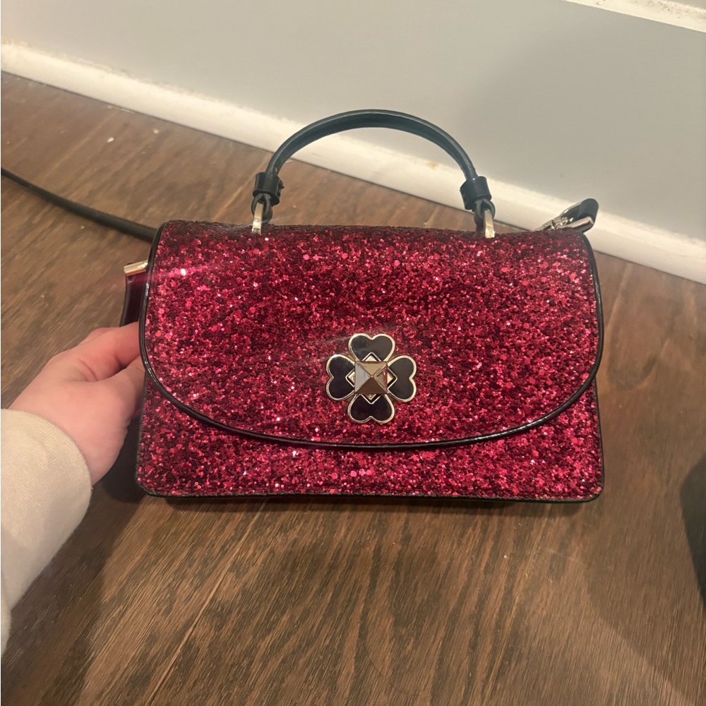 KATE SPADE MAROON SPARKLE CROSS BODY